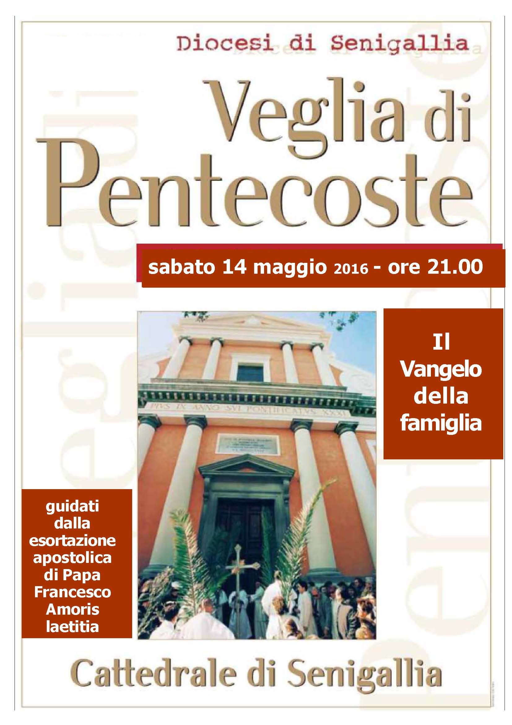 Veglia di Pentecoste, sabato 14 maggio 2016